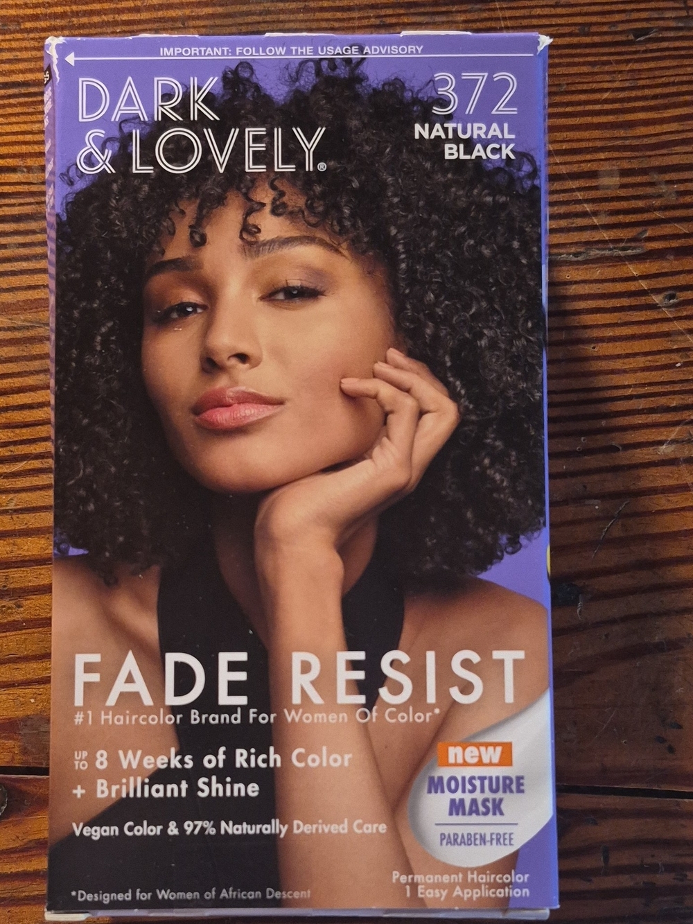 Dark & Lovely Fade Resist Permanent Hair Color - 372 Natural Black